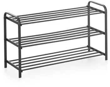 Mid.you Schuhregal 3 F&auml;cher Metall schwarz 89x49x29cm (001849023606)