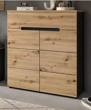 Inn.Furn Cooper Schuhkommode Eiche Artisan/Grau 80x94cm Soft-Close (Cooper)