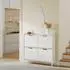 SoBuy FSR100-E-W Schuhschrank schmal, 4 Klappen, Sensorlicht, Weiß (FSR100-E-W)
