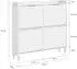 SoBuy FSR100-E-W Schuhschrank schmal, 4 Klappen, Sensorlicht, Weiß (FSR100-E-W)