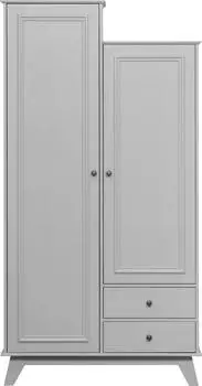 Woood Lily Garderobenschrank 2-t&uuml;rig Kiefernholz grau, 98x41x190cm (36790127-0)