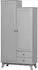 Woood Lily Garderobenschrank 2-türig Kiefernholz grau, 98x41x190cm (36790127-0)