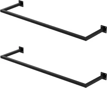 ML-Design Wand-Kleiderstange, rechteckig, 30x110cm, schwarz, Stahl, 2er-Set