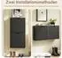 SoBuy Schuhschrank mit 2 Klapptüren, schmal, schwarz (FSR204-SCH)