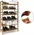 Relaxdays Schuhregal Walnuss stapelbar, 5er-Set