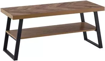 Wohnling Schuhbank WL6.977 mit Stauraum 100x41x40cm Fischgr&auml;t-Muster Eiche-Dekor (WL6.977)