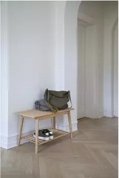 Mid.you Noble Schuhbank Bambus massiv, naturge&ouml;lt, 90x45x35cm (001685000503)