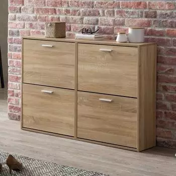 Finebuy Schuhkipper 4 Klappen 24 Paar Sonoma (SuVa14542_1)