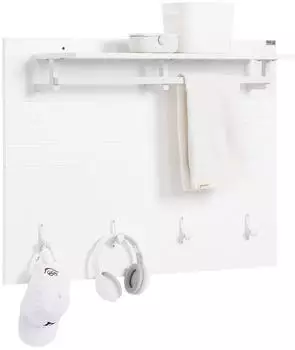 SoBuy Wandgarderobe FHK36-W mit Regal & Haken, Wei&szlig;, 100x70x20cm (FHK36-W)