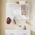 SoBuy Wandgarderobe FHK36-W mit Regal & Haken, Weiß, 100x70x20cm (FHK36-W)