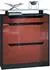 Vladon Fiesta Schuhschrank 2 Klappen, Schublade, Glasablage, 89x104x23cm, Schwarz matt/Bordeaux Hochglanz
