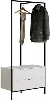 trendteam Jody Kompaktgarderobe wei&szlig; matt/schwarz, 85x190x47cm (234046001)