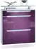 Vladon Annie Schuhschrank 16 Paar, 2 Klappen, Schublade, Weiß matt/Brombeer Hochglanz (89x96x23cm)