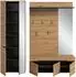 xonox.home Canu Garderobenkombination 3-teilig Basaltgrau/Artisan Eiche 200x190x37cm