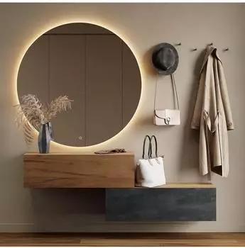 Planetm&ouml;bel Kompaktgarderobe mit Klappe, 2x100cm, schwarz/gold Eiche (37,8x100x32,5cm)