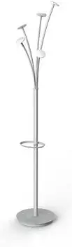 Alba Garderobenst&auml;nder 5 Haken 175cm grau/wei&szlig; mit Schirmst&auml;nder (74264)