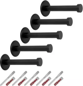 Sotech TALEA Garderobenhaken Edelstahl massiv, schwarz matt (&Oslash; 10/15mm, 70mm)