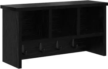 vidaXL Wandmontierter Kleiderst&auml;nder mit Regal schwarz Eichen-Optik 50x16x26cm (874308)