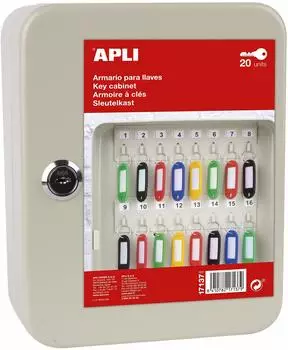 APLI Schl&uuml;sselschrank aus Aluminium cremefarben (17137)