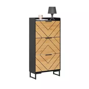 SoBuy Schuhschrank mit 3 Klappen, schmal, 62x125x24cm (FSR164-SCH)