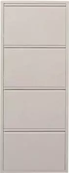 KARE Caruso Schuhschrank 4 Klappen, Stahl, Creme, 136x50x15cm (88050)
