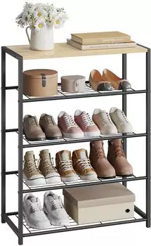 Woltu Schuhregal 4 Ebenen Metall 63x83x30cm (SR0088)