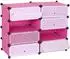 MCW MCW-B66 Schuhschrank 8 Fächer, Kunststoff, Altrosa, 92x73x36cm (800000678255)