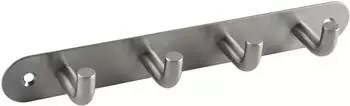 Technik Team Sepa Garderobenleiste 4 Haken 220mm Edelstahl geb&uuml;rstet (HA.408220.20)
