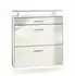Vladon Malea Hängender Schuhschrank 2 Klappen, 1 Schublade, Glasablage, Creme Hochglanz (89x96x23cm)