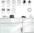Vladon Schuhschrank Today mit LED-Beleuchtung, bordeaux hochglanz, 155,5x95x28cm