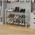 Relaxdays Schuhregal Bambus 3 Ebenen, 48x70x25cm, grau/weiß (10051879_685)