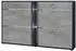 Vladon Today Schuhschrank 4 Klappen, 2 Schubladen, LED, 155,5x95x28cm, schwarz matt/braun meliert