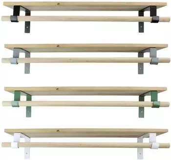 Natural Goods Berlin GARD Neukölln Wandgarderobe mit Ablage, Eiche & Metall, schwarz (100cm)