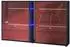 Vladon Today Schuhschrank 4 Klappen, 2 Schubladen, LED-Beleuchtung, Bordeaux Hochglanz (155,5x95x28cm)