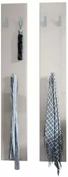 Vladon Garderobenpaneel Wandpaneel 140 Sandgrau Hochglanz, 24x140x2cm
