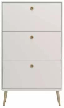 ebuy24 Softline Schuhschrank 3 Klapt&uuml;ren, wei&szlig;, MDF, 82x141x26cm (04-5073)