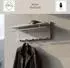 HAKU Wandgarderobe grau, Metall, verchromt, 75x30x26cm (55156)