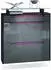 Vladon Annie Schuhschrank mit 2 Klappen, Schublade und Glasablage, schwarz matt/grau/brombeer (89x96x23cm)