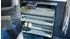 Vladon Annie Schuhschrank mit 2 Klappen, Schublade und Glasablage, schwarz matt/grau/brombeer (89x96x23cm)