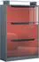 Vladon Space Schuhschrank 3 Klappen, Glasablage, anthrazit/bordeaux hochglanz (89x128x23cm)