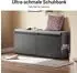 SoBuy Schuhbank mit Sitzkissen und 2 Türen, Dunkelgrau, 100x26x46cm (FSR98-XL-SCH)