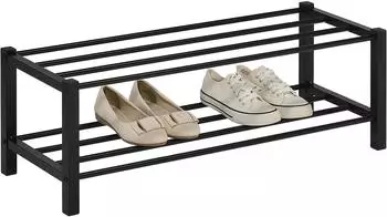 Idimex NAVAN Schuhregal Metall, 2 Ablagen, schwarz (18480)