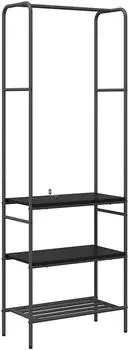 vidaXL Kleiderst&auml;nder mit Regalen Schwarz Eichen-Optik 60x30x171cm (868457)