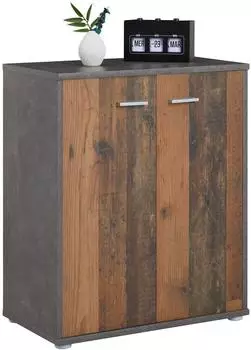 Caro M&ouml;bel Lennis Schuhschrank 2 T&uuml;ren, 4 B&ouml;den, Holzwerkstoff, 60x70x35cm (Lennis)