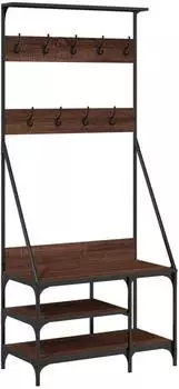 vidaXL Kleiderst&auml;nder mit Schuhablage Braun Eichen-Optik 80x40x184cm (837866)