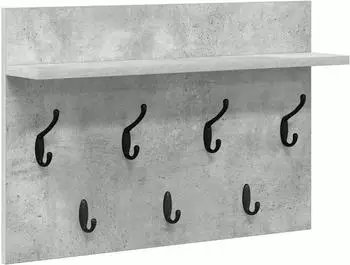 vidaXL Wandmontierter Nachttisch mit Regal Betongrau 60x40x12cm (874430)