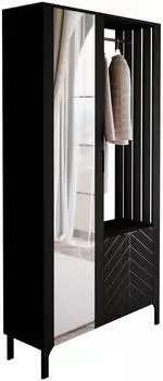 Lookway Lumi Garderobe mit Spiegel, schwarz, Holzwerkstoff, 105x197x33cm (800001298581)