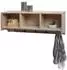 MCW Wandregal K49 Garderobe, 3 Staufächer, 5 Haken, 30x80x20cm, naturbraun (89286)
