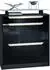 Vladon Fiesta Schuhschrank 2 Klappen, Schublade, Glasablage, 89x104x23cm, Schwarz Hochglanz/Creme Hochglanz