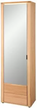 Vito CAMBRA Garderobenschrank Wildeiche, Spiegelt&uuml;r, LED-Beleuchtung, 65x204x38cm